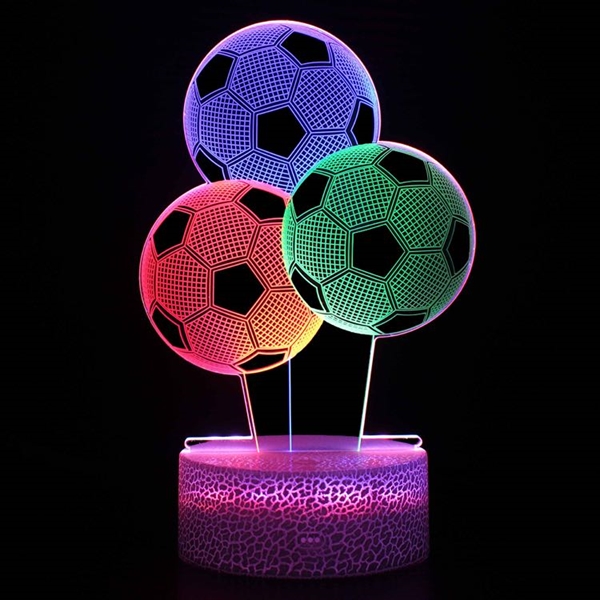 Fodbold 3D lampe med RGB farver
