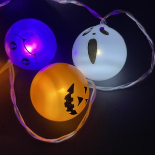Halloween lyskæde med spøgelser og multifarvet lys  - 3 m 20 lys