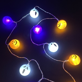 Halloween lyskæde med spøgelser og multifarvet lys  - 3 m 20 lys