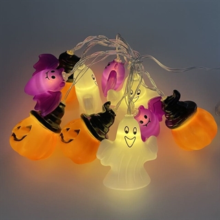 Halloween lyskæde med 10 spøgelser - 1,5 m 10 lys