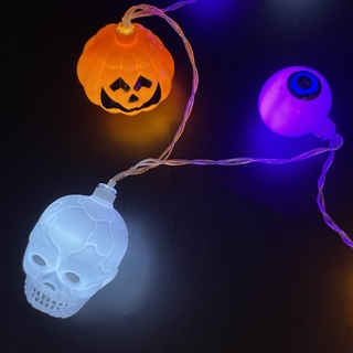 Halloween lyskæde med spøgelser og multifarvet lys 