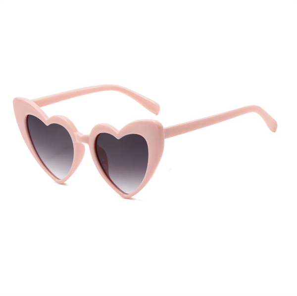 Hjerte solbriller - Lyserød brillestel og grå linser