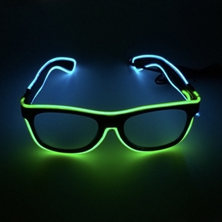 Klar briller med grønt og blåt lys