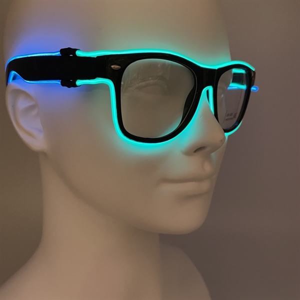 Klar briller med grønt og blåt lys