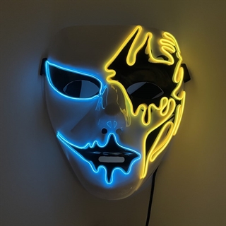 LED maske med blåt og gult lys