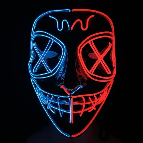 LED maske med rødt og blåt lys