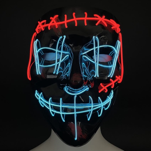 LED-maske med rødt og blåt lys