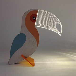 Tucan bordlampe med 3D effekt - Genopladelig