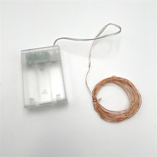  LED kobber lyskæde - Batteridrevet - 3 m 30 lys - Kobberfarvet