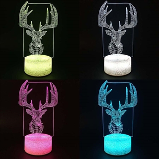 Hjortehoved 3D lampe
