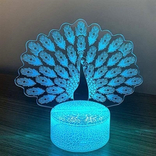 3D lampe -påfugleform