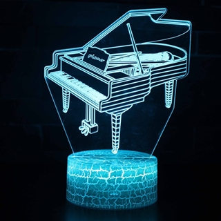 Klaver 3D LED lampe – farveskiftende – dæmpbar – med fjernbetjening