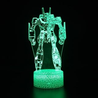 Robot 3D lampe med fjernbetjening – 16 farver – batteri- og USB-drevet natlampe 