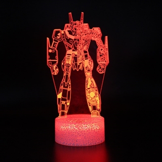 Robot 3D lampe med fjernbetjening – 16 farver – batteri- og USB-drevet natlampe 