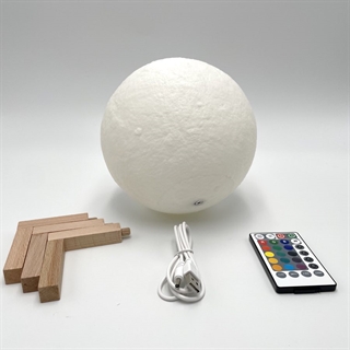 3D print månelampe med fjernbetjening - Ø 18 cm