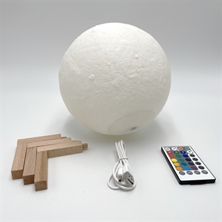 3D print månelampe med fjernbetjening - Ø 20 cm