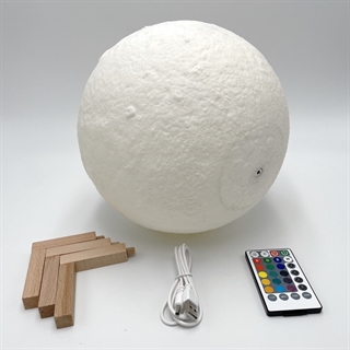 3D print månelampe med fjernbetjening - Ø 24 cm