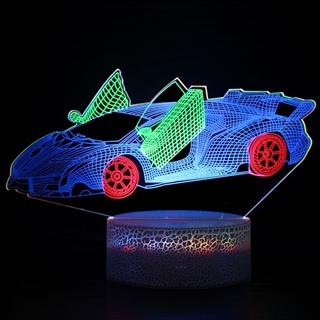 Bil 3D lampe med RGB farver