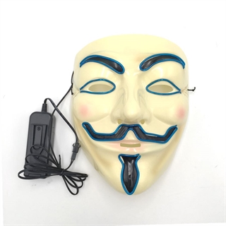 Anonymous maske med blåt lys