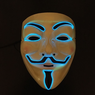 Anonymous maske med blåt lys