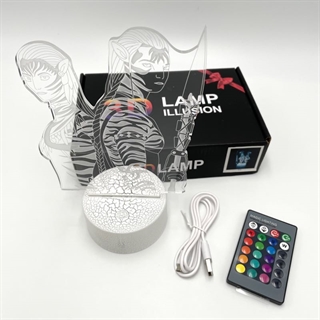 Avatar 3D lampe med fjernbetjening - 16 lysfarver - dæmpbar