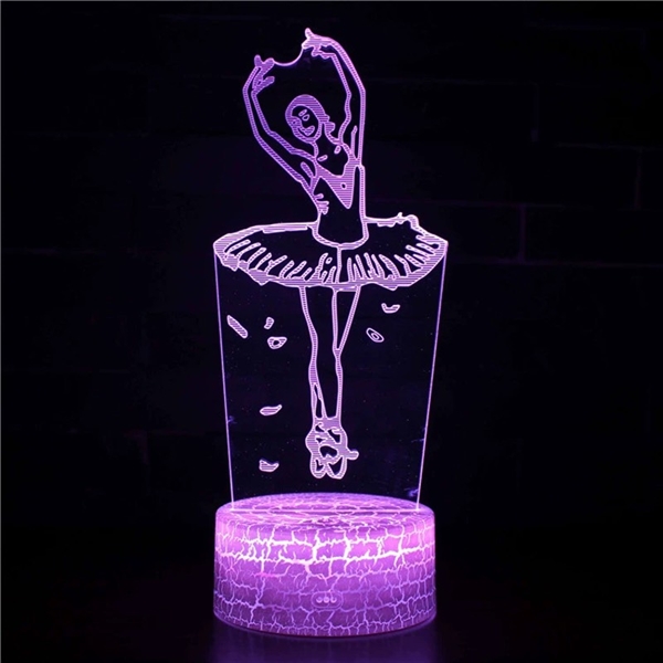 Ballet 3D lampe med fjernbetjening - 16 lysfarver - dæmpbar
