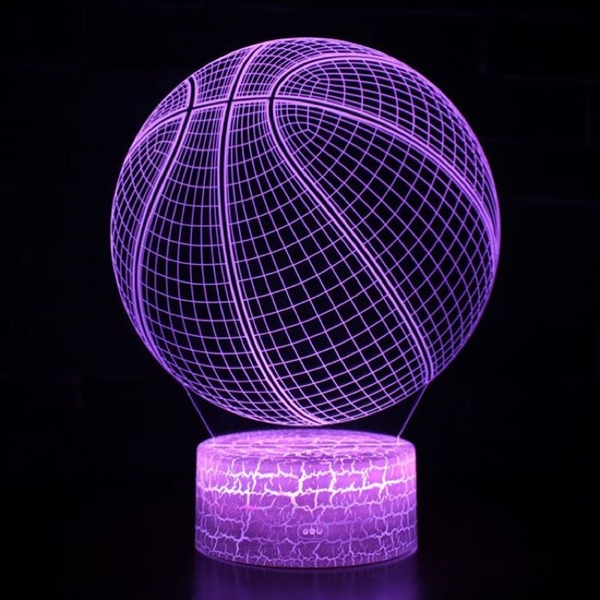 Basketbold 3D lampe med fjernbetjening - dæmpbar