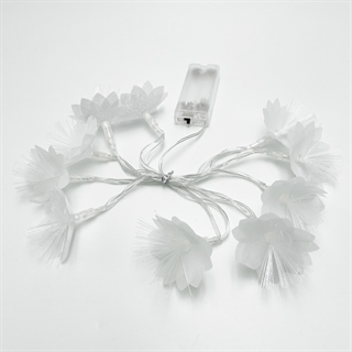 LED blomster lyskæde med fiberoptik – Varm hvid, 1,5 m 10 lys