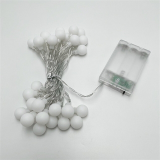 Batteridrevet kirsebærkugle lyskæde - Hvidt lys - 3 m 30 lys - OUTLET