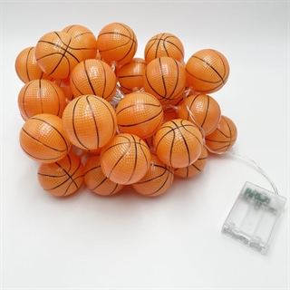 Batteridrevet lyskæde med basketbolde - 6 m 40 lys
