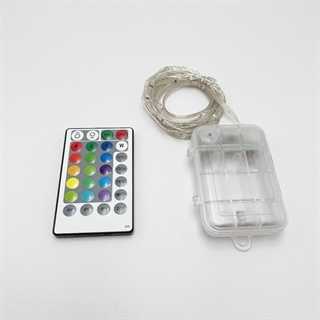 Batteridrevet lyskæde med fjernbetjening -16 farver - 4 m 40 lys