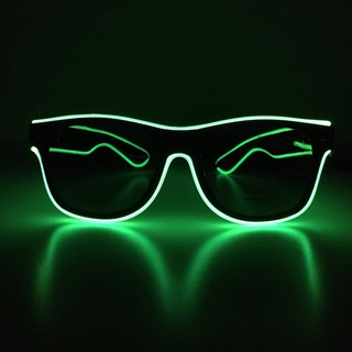 Brille med grønt lys