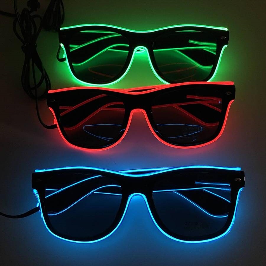 Briller med rødt, grønt og blåt lys -Køb online på