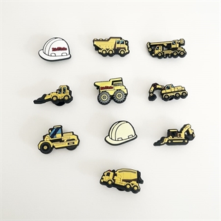 Charms til Crocs med arbejdsmaskiner - 10 stk