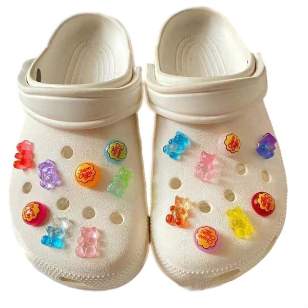 Crocs charms med farverige bamser – 16 stk.