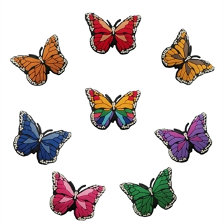 Crocs charms med farverige sommerfugle – 8 stk.