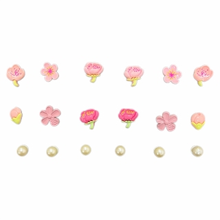 Crocs charms med kirsebærblomst og perler 18 stk.