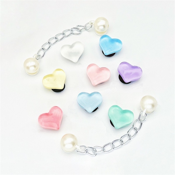 Crocs charms med hjerter, perler og kæder – 10-pak