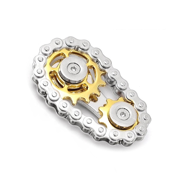 Cykelkædegear fidget spinner - guld