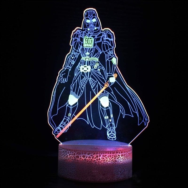 Darth Vader 3D lampe med mutifarvet lys og fjernbetjening