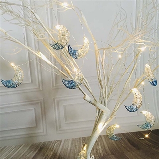 LED måne-lyskæde i metal - 1,8 m 10 LED