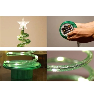 Drejende juletræ bordlampe - Batteridrevet