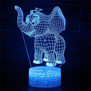 Elefant 3D lampe - Bordlampe