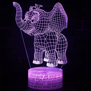 Elefant 3D lampe-natlampe