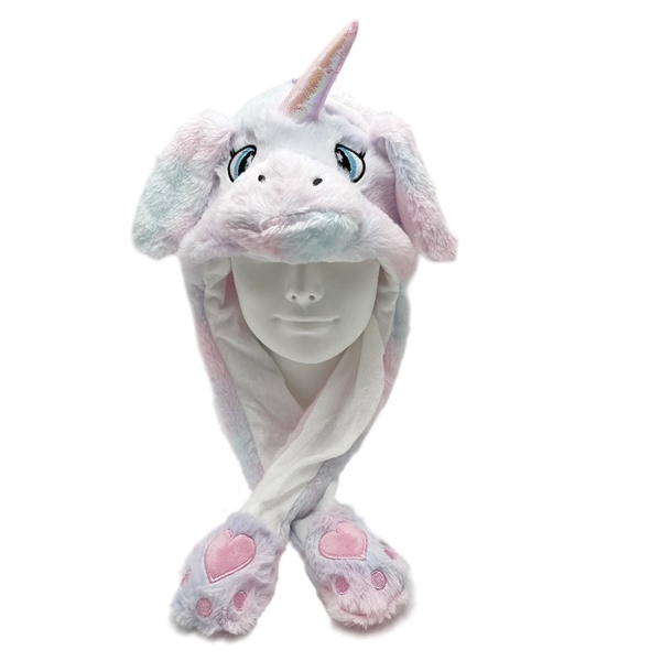 Farverig enhjørning hat med hoppeører