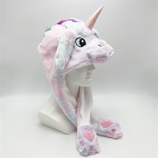 Farverig enhjørning hat med hoppeører