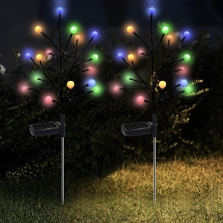 Firefly solcellelampe på grene - Multifarvet lys