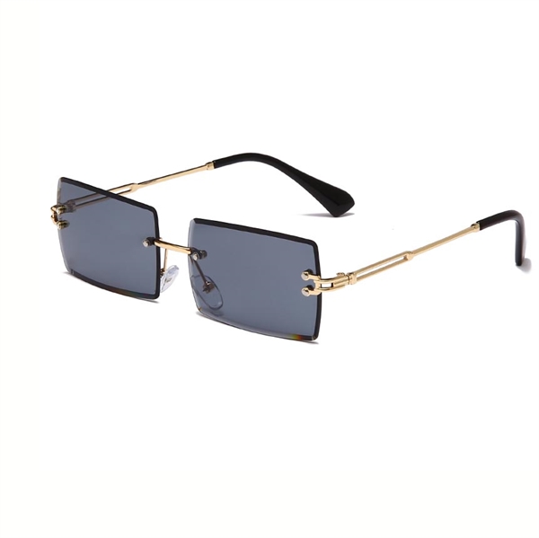 Firkantet rammefri solbrille-sort