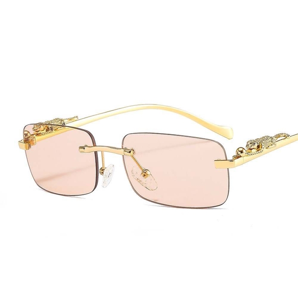 Firkantet rammefri solbrille  - Lyserød