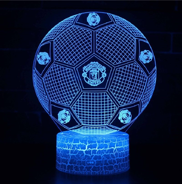 Fodbold 3D Natlampe med Farveskift - Manchester United